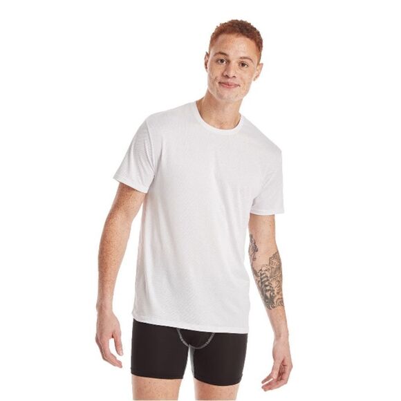 Hanes X-Temp All Day Breathable Mesh Crewneck Undershirt T-Shirt White 3-Pack S - Picture 4 of 9